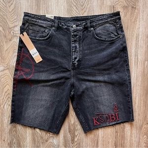 Ksubi Wolf Short Maniac Black Mid-long Rise Relaxed Tapered Fit Men’s Size 38